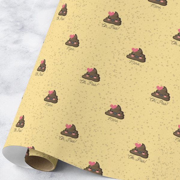 Custom Poop Emoji Wrapping Paper Roll - Large - Matte (Personalized)