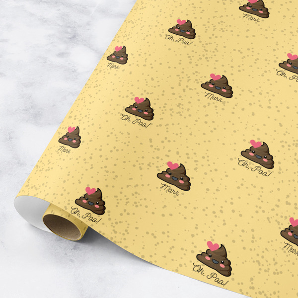 Custom Poop Emoji Wrapping Paper Roll - Medium (Personalized)