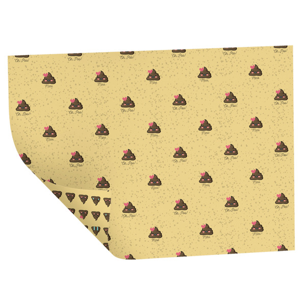 Custom Poop Emoji Wrapping Paper Sheets - Double-Sided - 20" x 28" (Personalized)