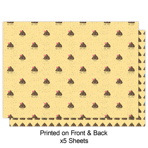 Poop Emoji Wrapping Paper Sheet - Double Sided - Front