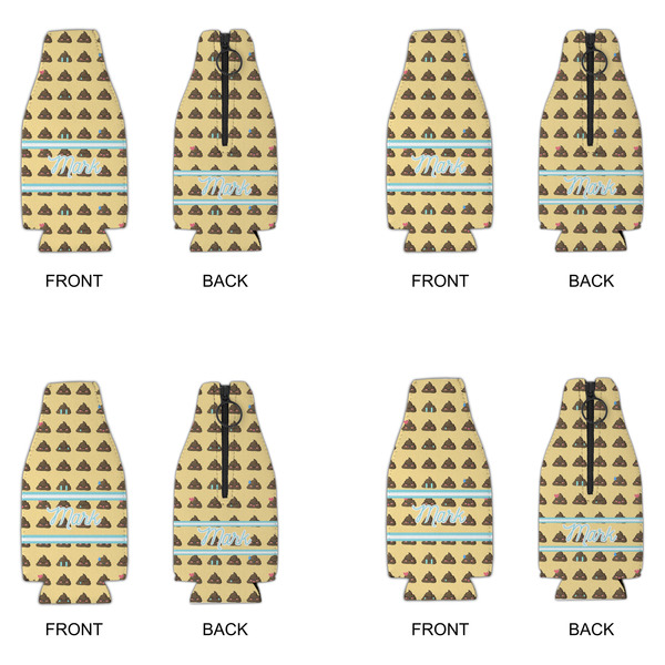 Poop Emoji Zipper Bottle Cooler - Set of 4 - APPROVAL