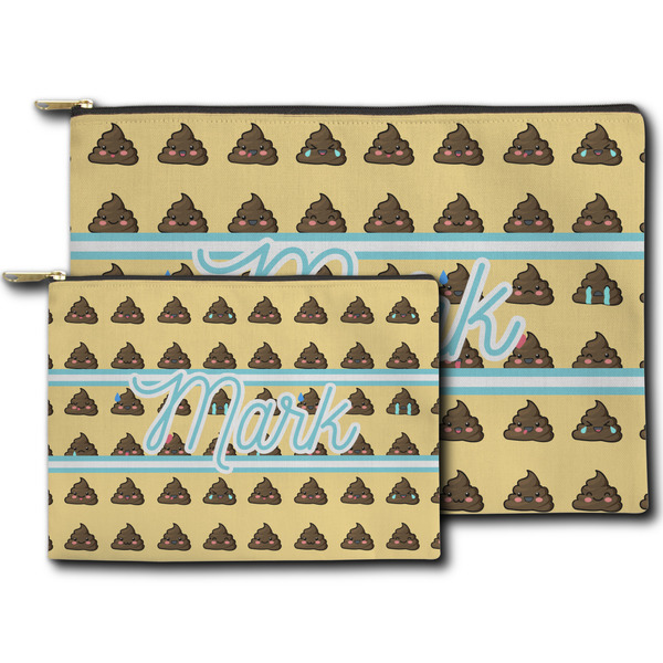 Poop Emoji Zippered Pouches - Size Comparison