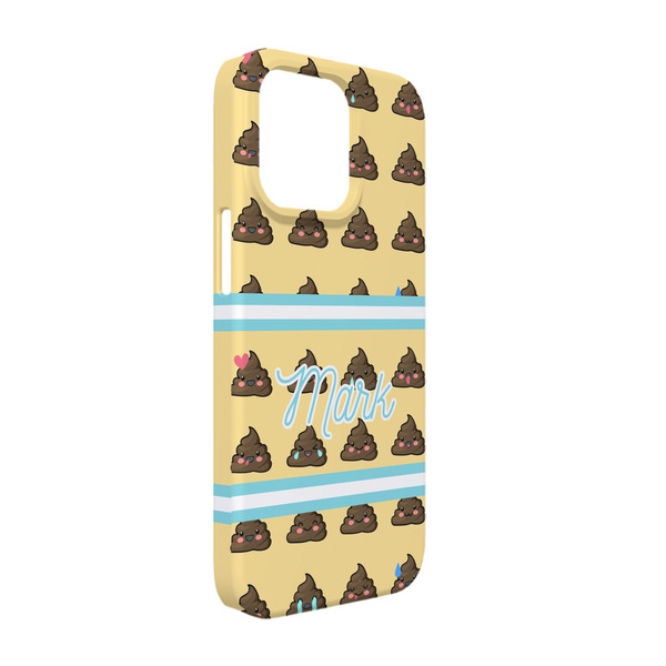Custom Poop Emoji iPhone Case - Plastic - iPhone 13 Pro (Personalized)