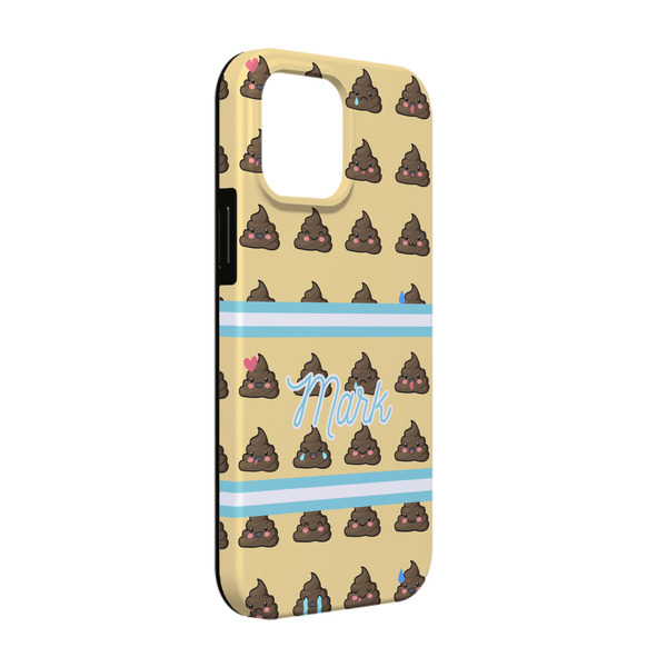 Custom Poop Emoji iPhone Case - Rubber Lined - iPhone 13 Pro (Personalized)