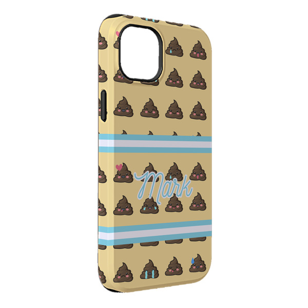 Custom Poop Emoji iPhone Case - Rubber Lined - iPhone 14 Pro Max (Personalized)