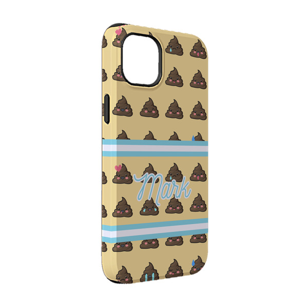 Custom Poop Emoji iPhone Case - Rubber Lined - iPhone 14 Pro (Personalized)