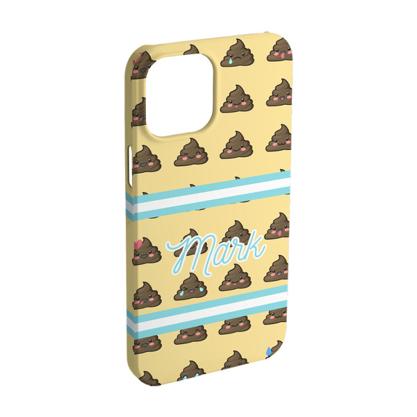 Custom Poop Emoji iPhone Case - Plastic - iPhone 15 (Personalized)