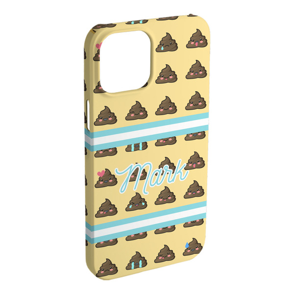 Custom Poop Emoji iPhone Case - Plastic - iPhone 15 Plus (Personalized)