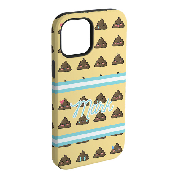 Custom Poop Emoji iPhone Case - Rubber Lined (Personalized)