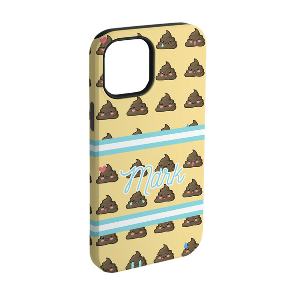 Custom Poop Emoji iPhone Case - Rubber Lined - iPhone 15 Pro (Personalized)