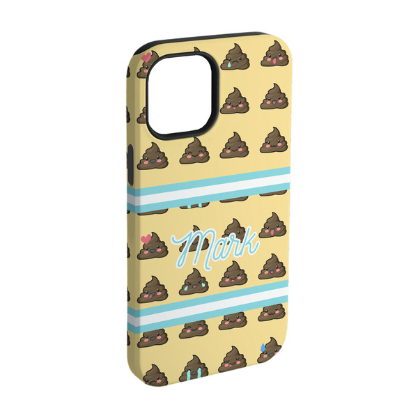 Custom Poop Emoji iPhone Case - Rubber Lined - iPhone 15 (Personalized)