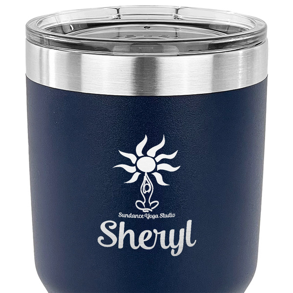 Sundance Yoga Studio 30 oz Stainless Steel Ringneck Tumbler - Navy - CLOSE UP