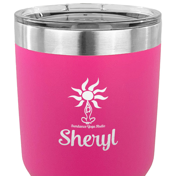 Sundance Yoga Studio 30 oz Stainless Steel Ringneck Tumbler - Pink - CLOSE UP