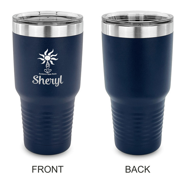 Sundance Yoga Studio 30 oz Stainless Steel Ringneck Tumblers - Navy - Single Sided - APPROVAL