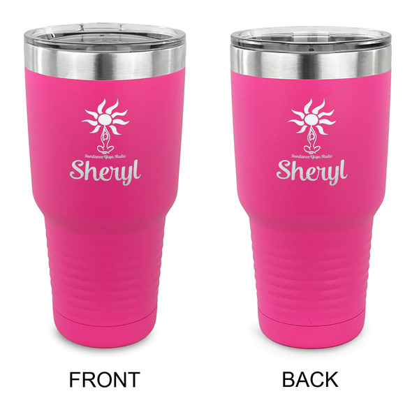 Custom Sundance Yoga Studio 30 oz Stainless Steel Tumbler - Pink - Double Sided (Personalized)