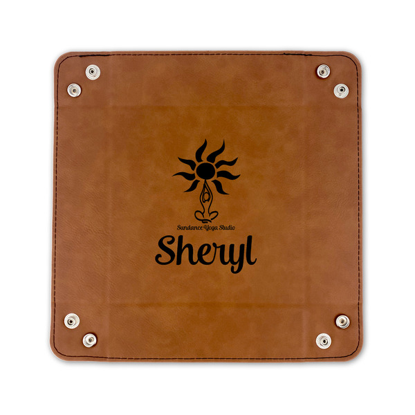 Sundance Yoga Studio 6" x 6" Leatherette Snap Up Tray - FLAT FRONT
