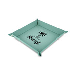 Sundance Yoga Studio 6" x 6" Teal Faux Leather Valet Tray (Personalized)