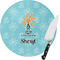 Sundance Yoga Studio Round Glass Cutting Board - Small (Personalized)