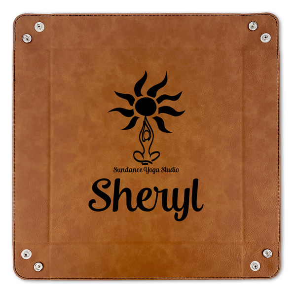 Sundance Yoga Studio 9" x 9" Leatherette Snap Up Tray - APPROVAL (FLAT)
