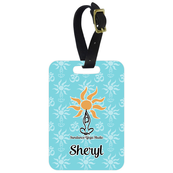 Custom Sundance Yoga Studio Metal Luggage Tag w/ Name or Text