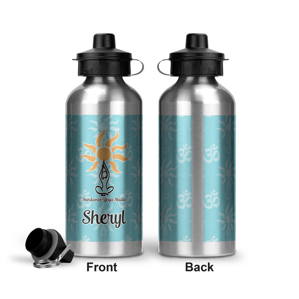 Sundance Yoga Studio Aluminum Water Bottle - Front and Back