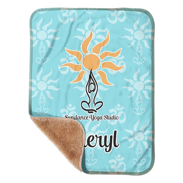 Custom Sundance Yoga Studio Sherpa Baby Blanket - 30" x 40" w/ Name or Text