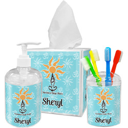 Sundance Yoga Studio Acrylic Bathroom Accessories Set w/ Name or Text