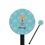 Sundance Yoga Studio 5.5" Round Plastic Stir Sticks - Black - Double Sided (Personalized)
