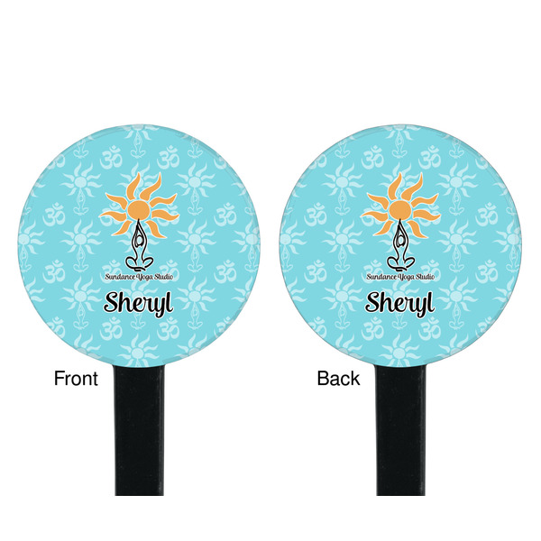 Sundance Yoga Studio Black Plastic 7" Stir Stick - Double Sided - Round - Front & Back