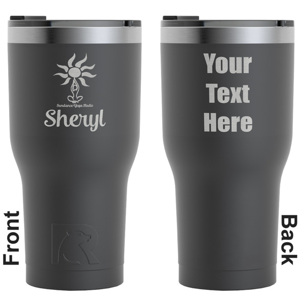 Custom Sundance Yoga Studio RTIC Tumbler - Black - Engraved Front & Back (Personalized)