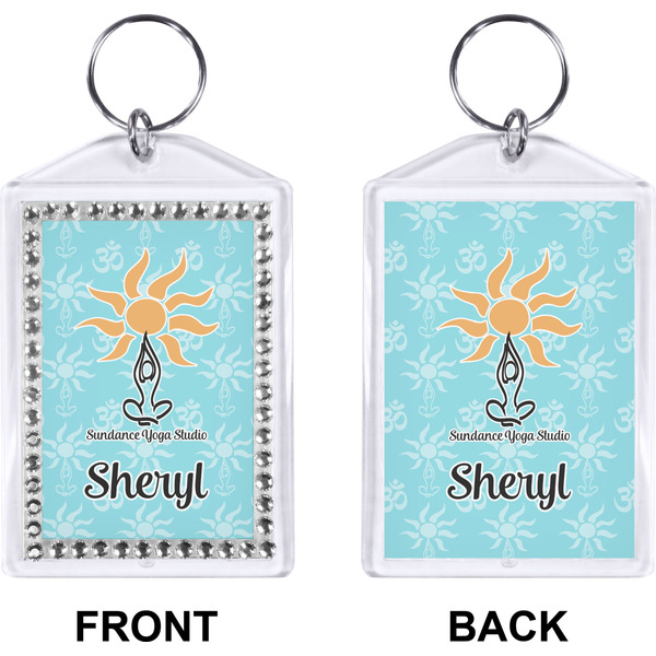 Sundance Yoga Studio Bling Keychain (Front + Back)