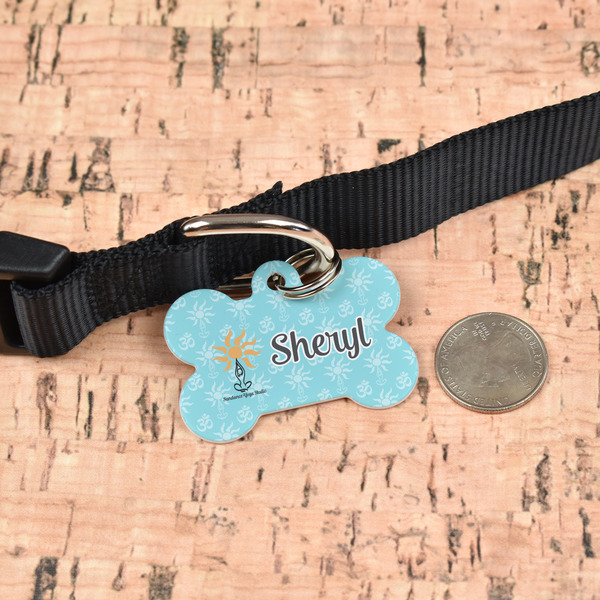 Sundance Yoga Studio Bone Shaped Dog ID Tag - Large - In Context