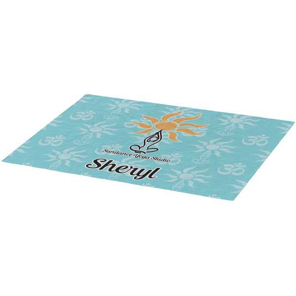 Sundance Yoga Studio Burlap Placemat (Angle View)