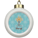 Sundance Yoga Studio Ceramic Ball Ornament (Personalized)