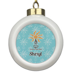 Sundance Yoga Studio Ceramic Ball Ornament (Personalized)