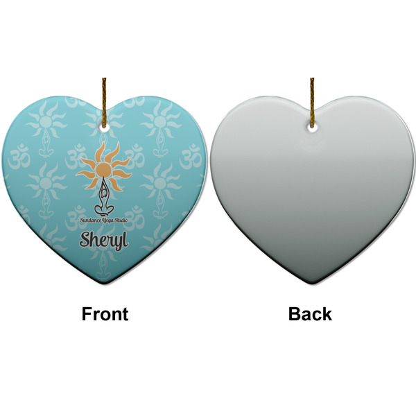Sundance Yoga Studio Ceramic Flat Ornament - Heart Front & Back (APPROVAL)