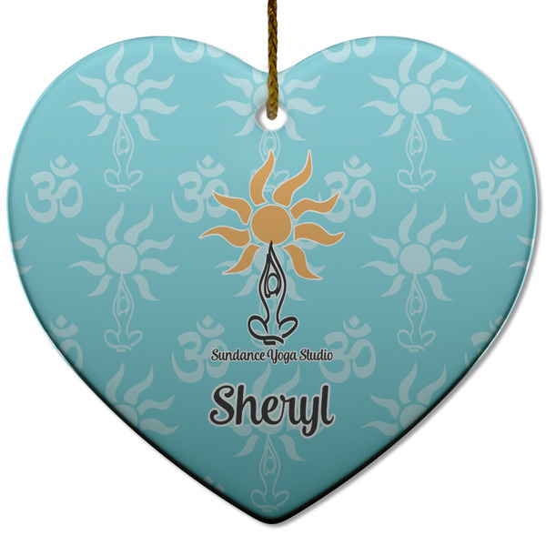 Sundance Yoga Studio Ceramic Flat Ornament - Heart (Front)