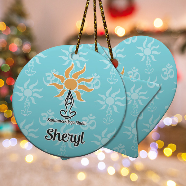 Custom Sundance Yoga Studio Ceramic Ornament w/ Name or Text