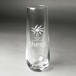 Sundance Yoga Studio Champagne Flute - Stemless Engraved (Personalized)