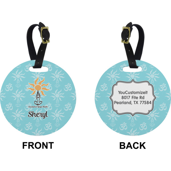 Sundance Yoga Studio Circle Luggage Tag (Front + Back)