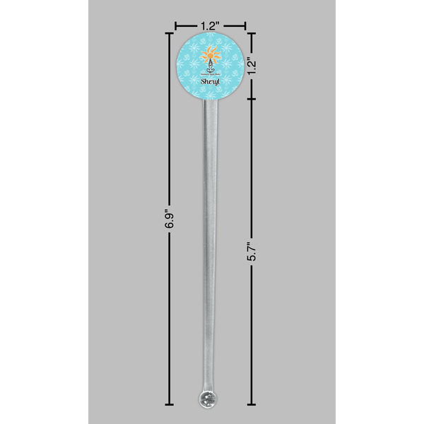 Sundance Yoga Studio Clear Plastic 7" Stir Stick - Round - Dimensions