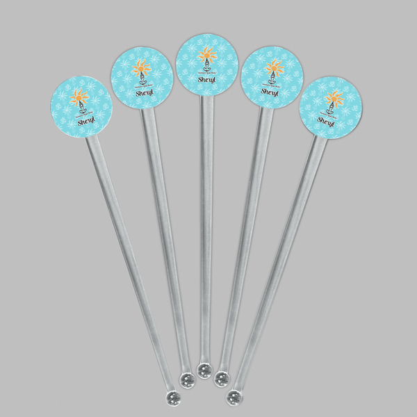 Sundance Yoga Studio Clear Plastic 7" Stir Stick - Round - Fan View