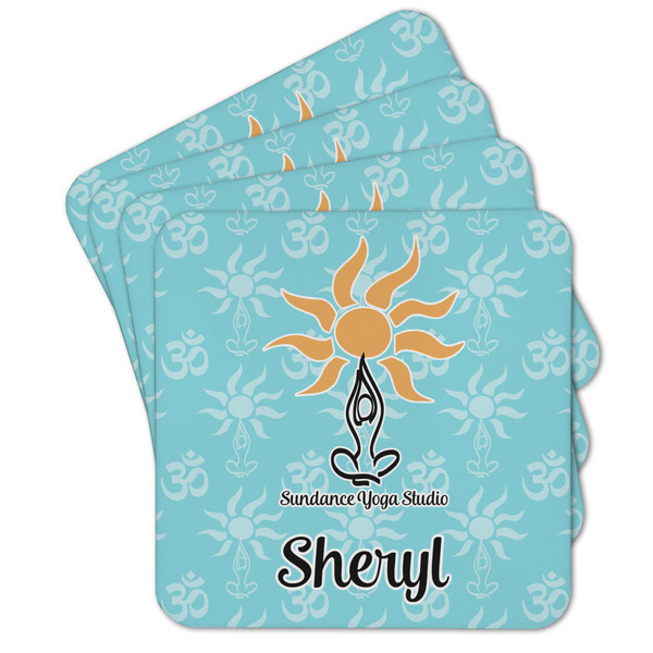 Custom Sundance Yoga Studio Cork Coaster - Set of 4 w/ Name or Text