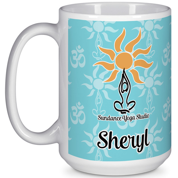 Custom Sundance Yoga Studio 15 Oz Coffee Mug - White (Personalized)