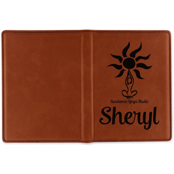Sundance Yoga Studio Cognac Leather Passport Holder Outside Single Sided - Apvl