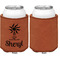 Sundance Yoga Studio Cognac Leatherette Can Sleeve - Single Sided Front and Back