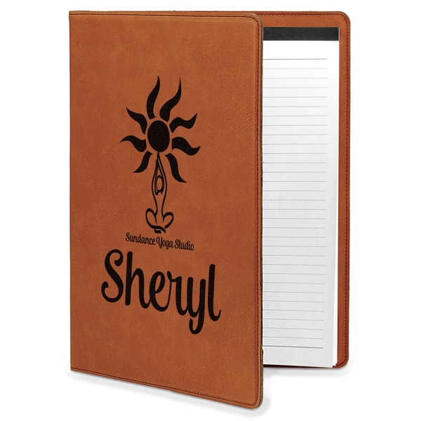 Custom Sundance Yoga Studio Leatherette Portfolio with Notepad (Personalized)
