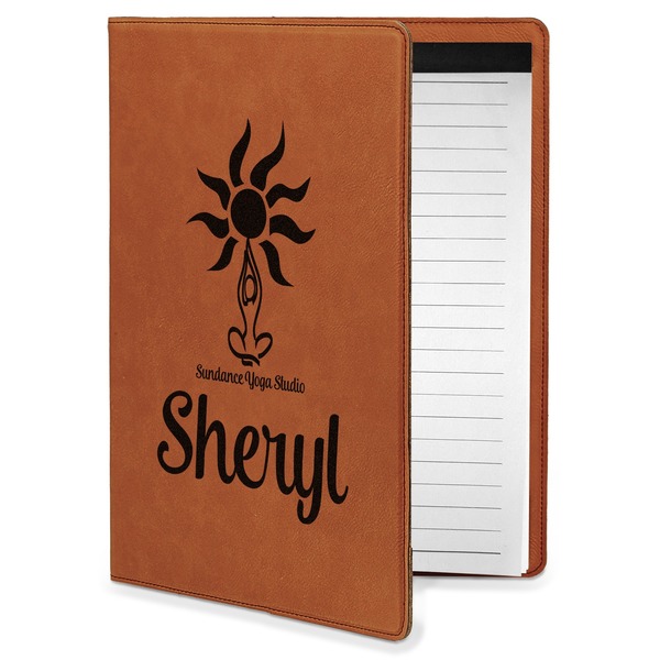 Custom Sundance Yoga Studio Leatherette Portfolio with Notepad - Small - Single Sided (Personalized)