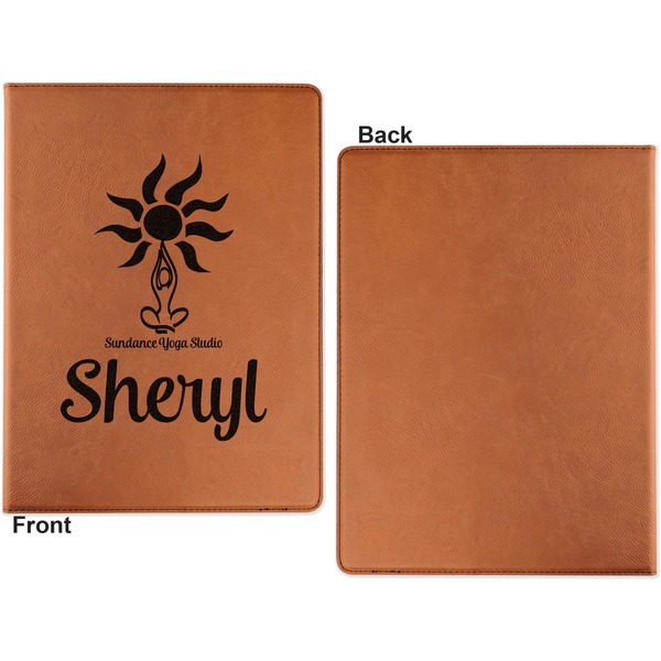 Sundance Yoga Studio Cognac Leatherette Portfolios with Notepad - Small - Single Sided- Apvl