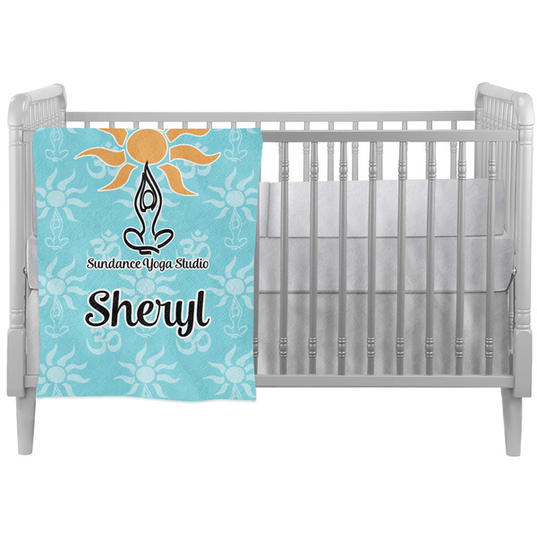 Custom Sundance Yoga Studio Crib Comforter / Quilt w/ Name or Text